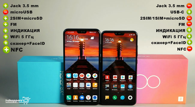Honor 8X и Xiaomi Mi 8 Lite