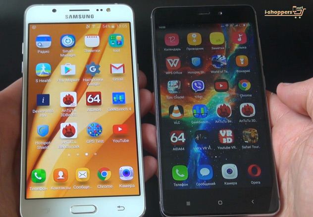 сравнение экранов Galaxy J5 и Redmi 4 pro
